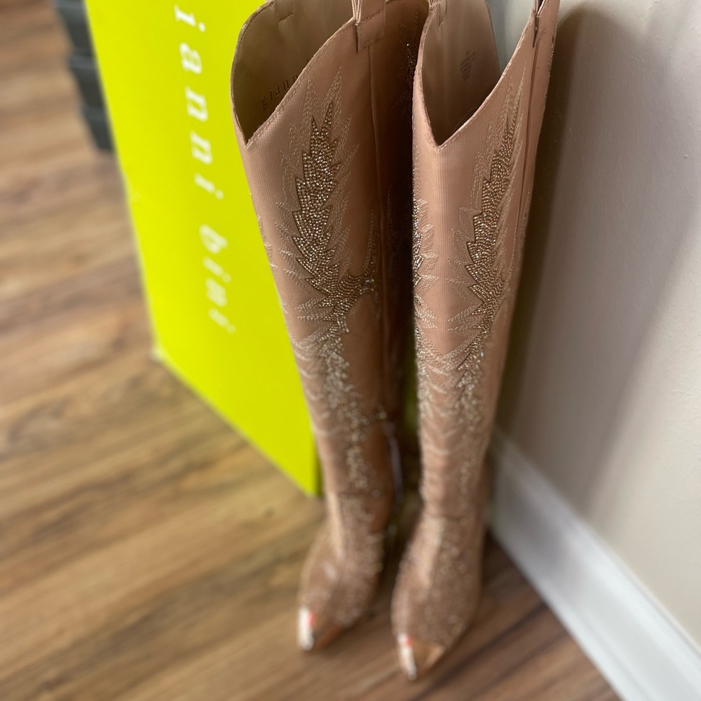 Gianni Bini Tan Embellished Women's Boots